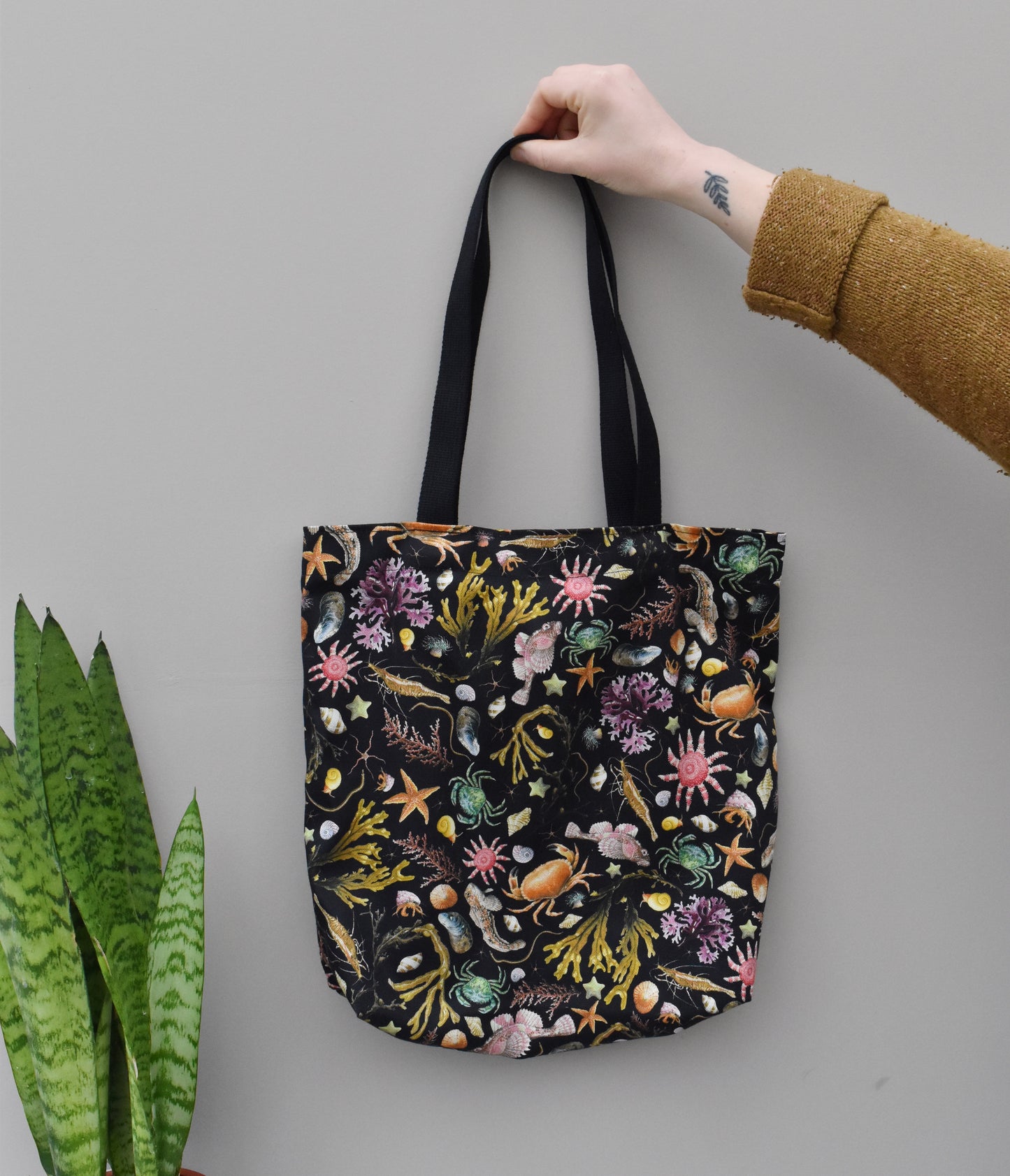 Organic Cotton Black Rockpool Tote
