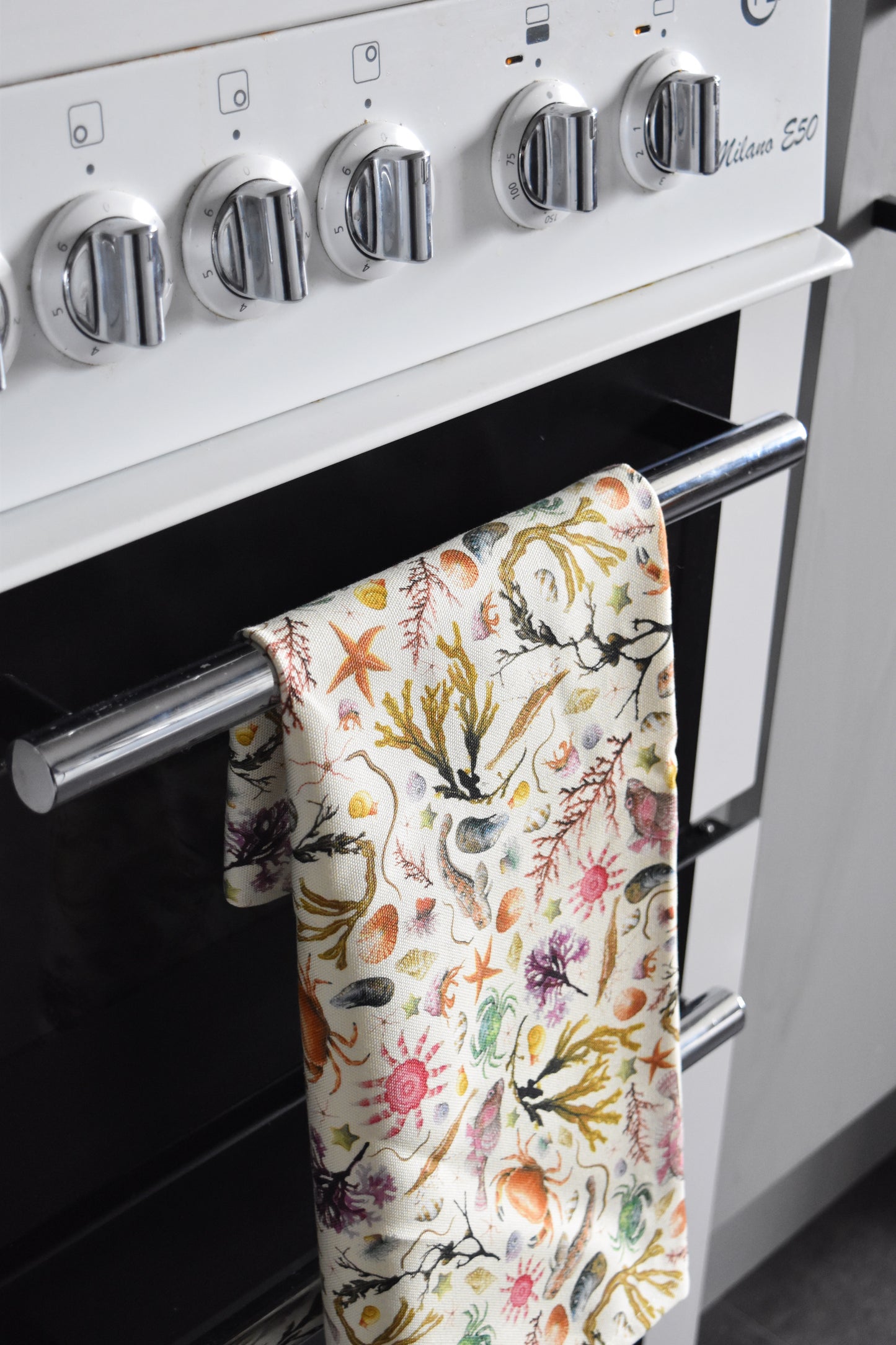 Organic Cotton Cream Rockpool Tea Towel