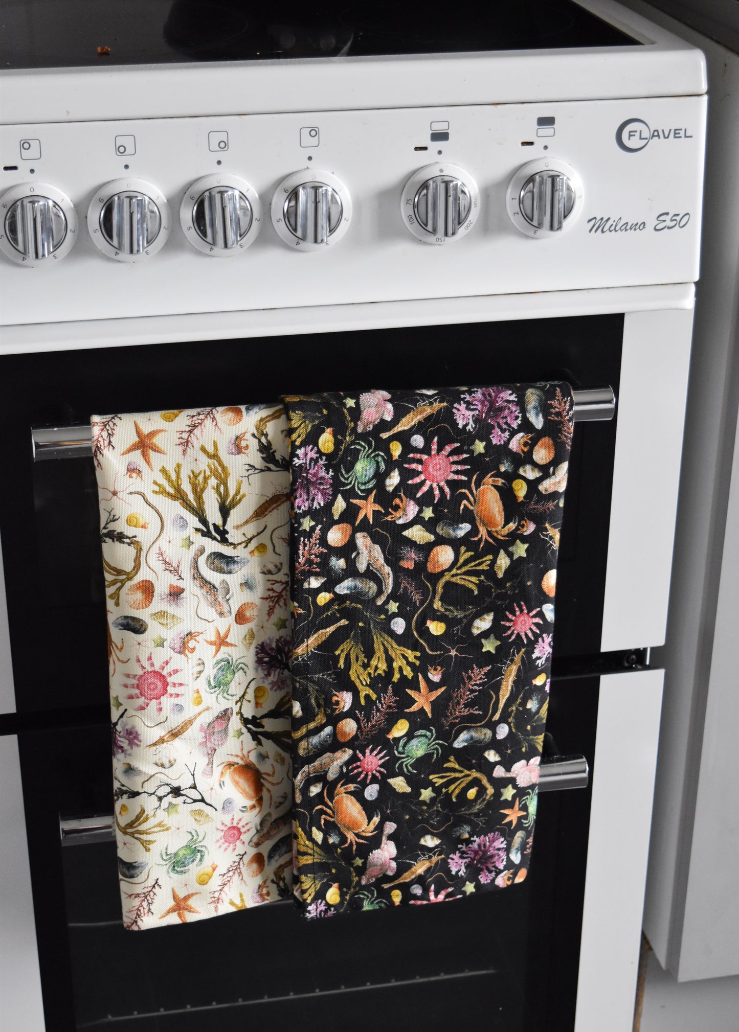 Organic Cotton Cream Rockpool Tea Towel