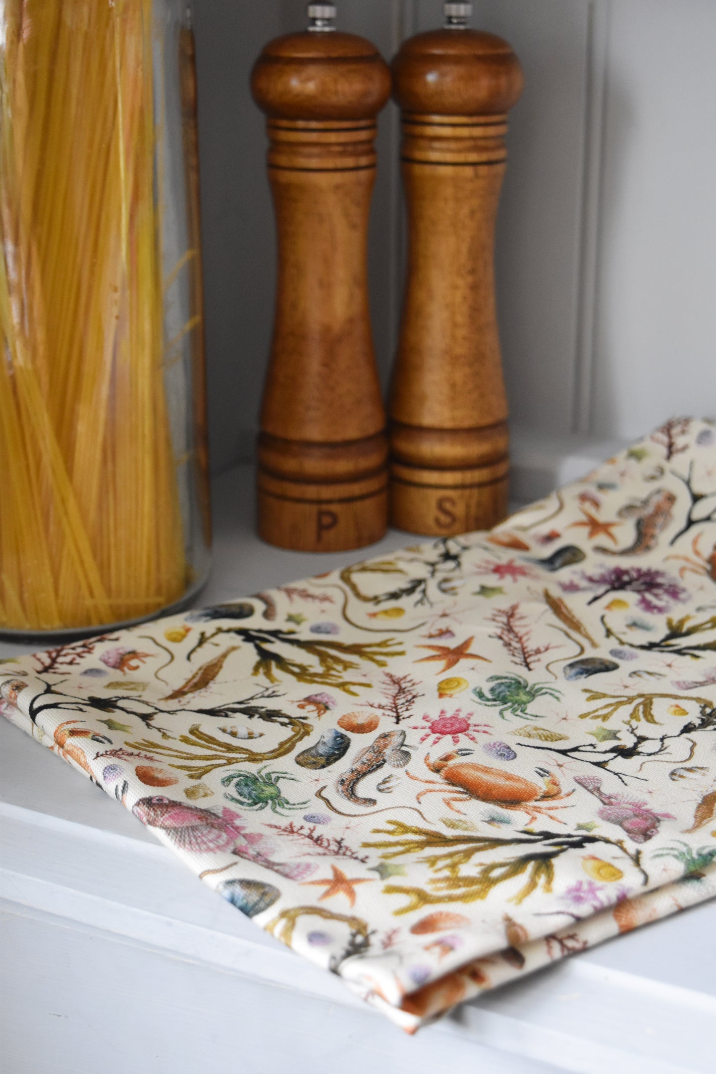 Organic Cotton Cream Rockpool Tea Towel