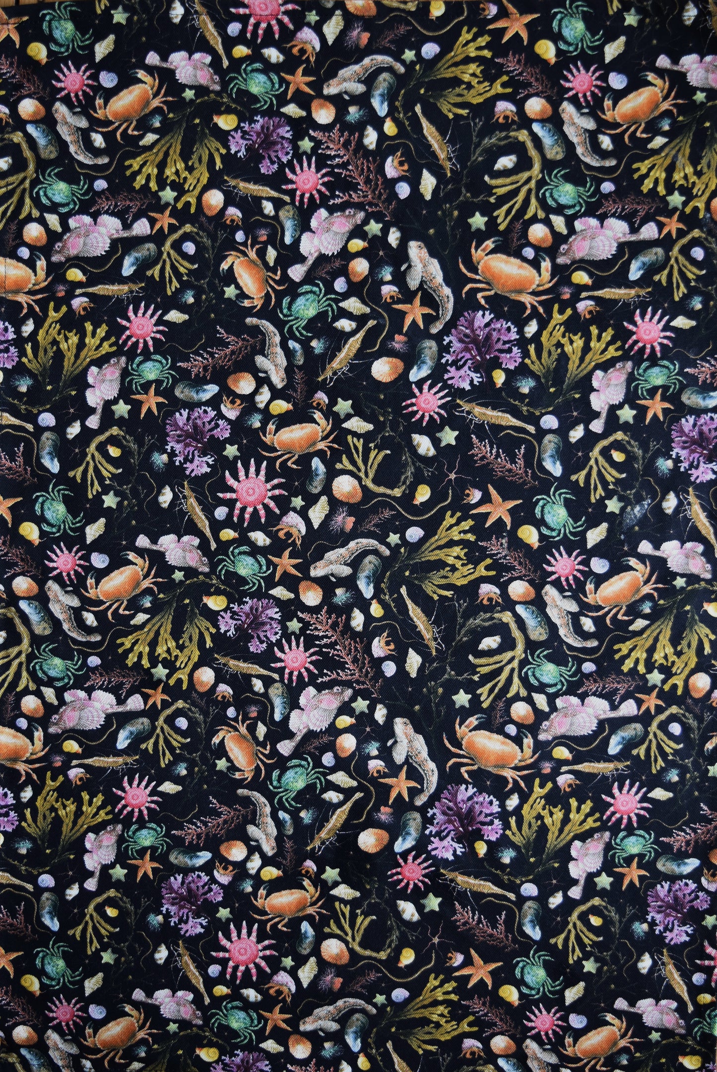 Organic Cotton Black Rockpool Tea Towel