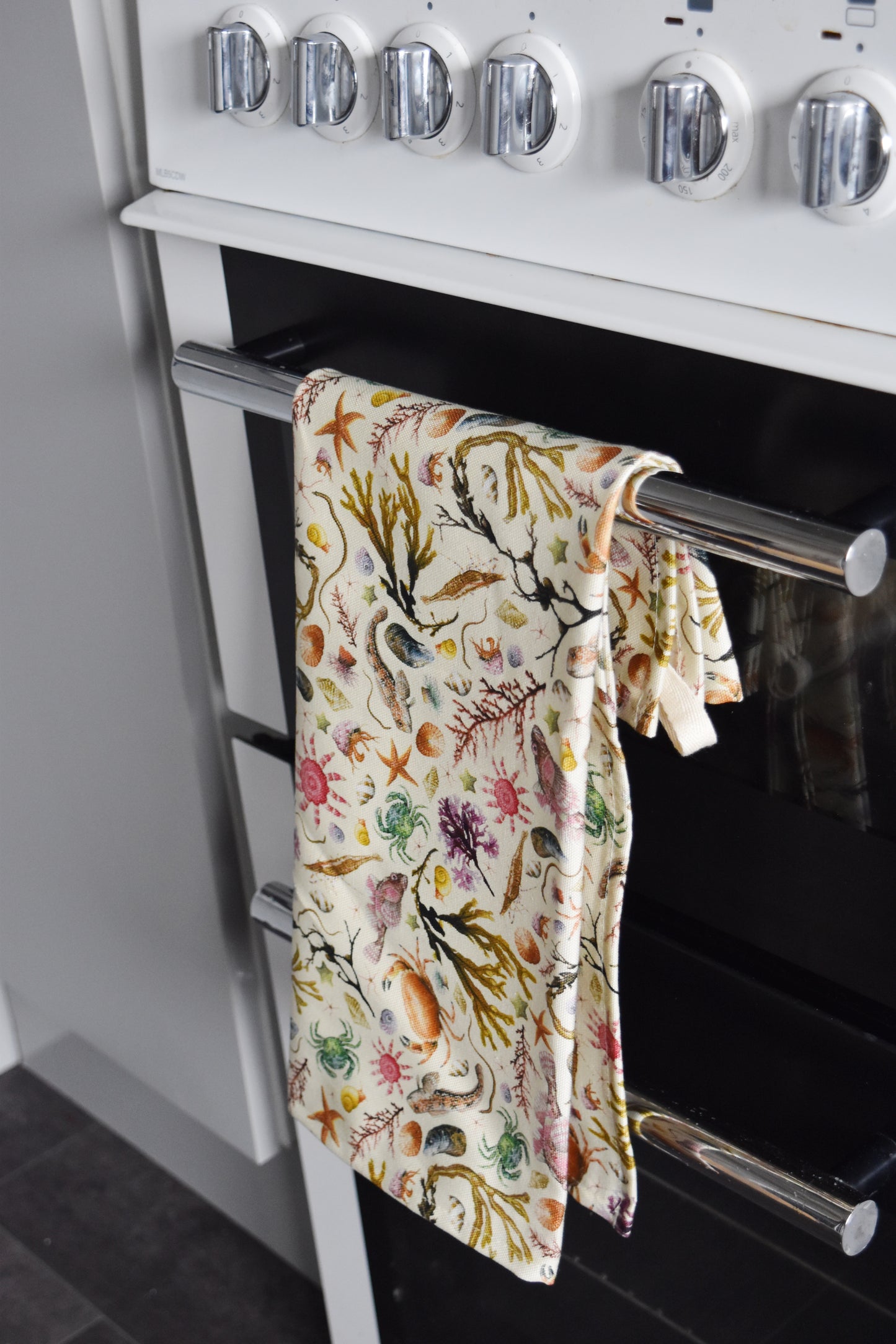 Organic Cotton Cream Rockpool Tea Towel