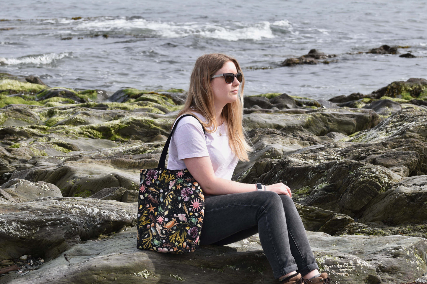 Organic Cotton Black Rockpool Tote