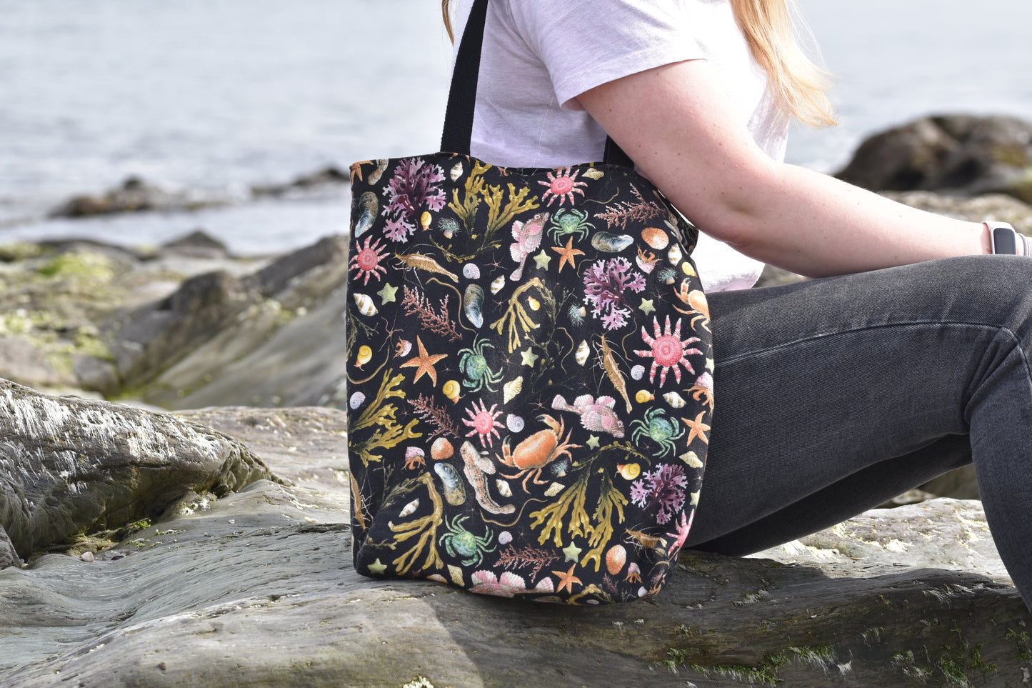 Organic Cotton Black Rockpool Tote