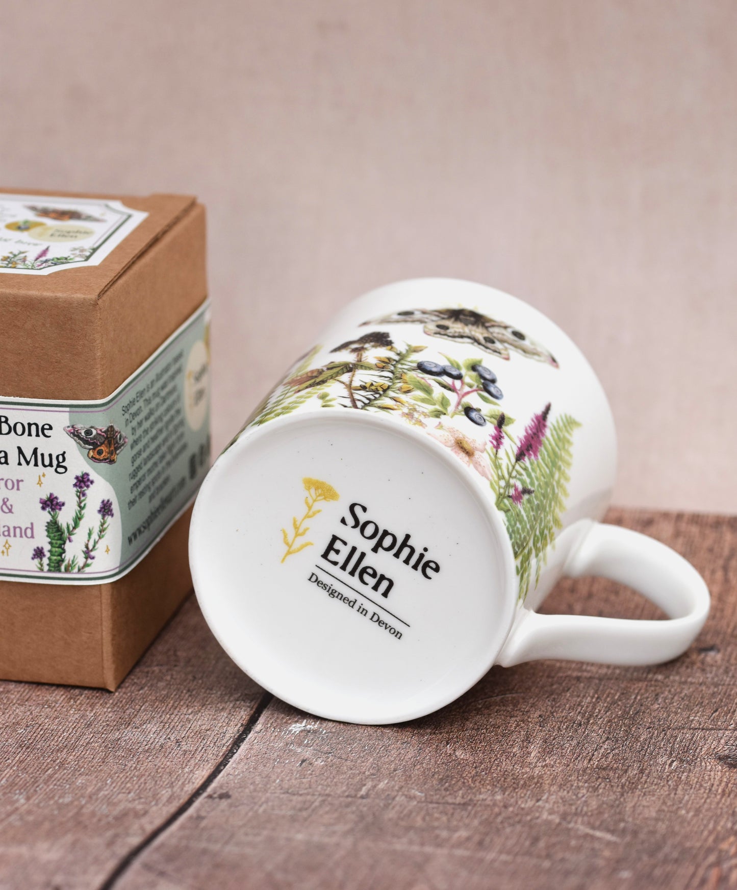 Emperor Moth & Moorland Flora Mug