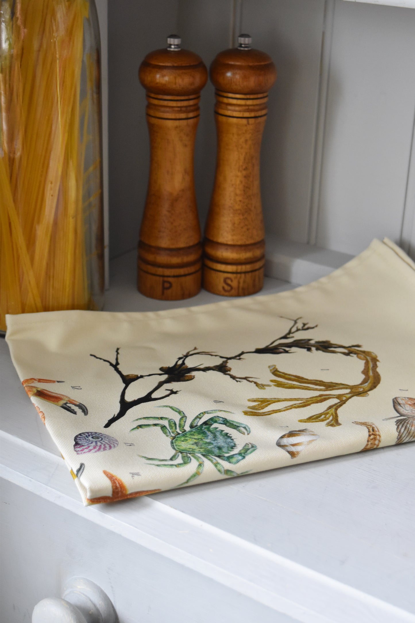 Organic Cotton Rockpool Poster Tea Towel