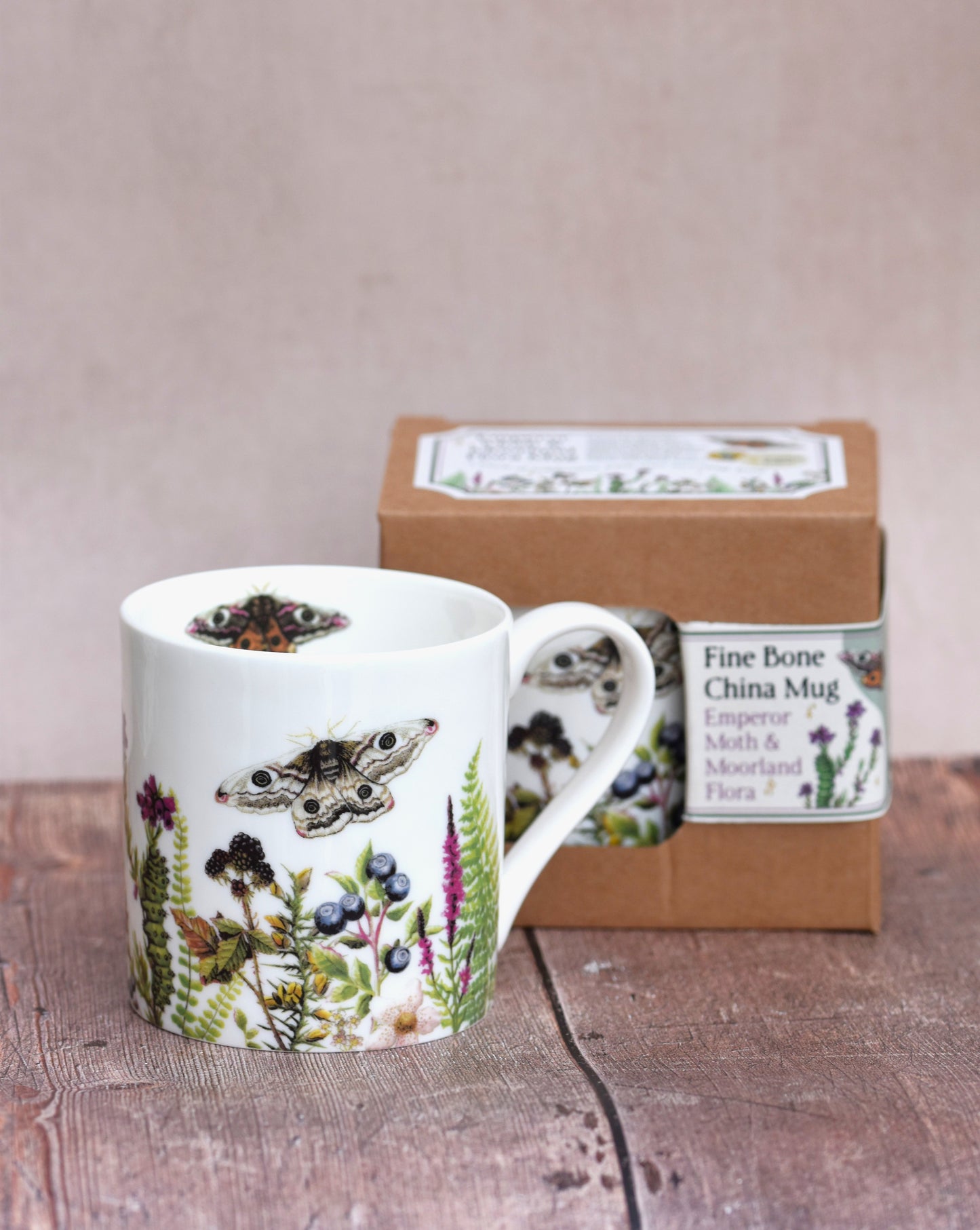 Emperor Moth & Moorland Flora Mug