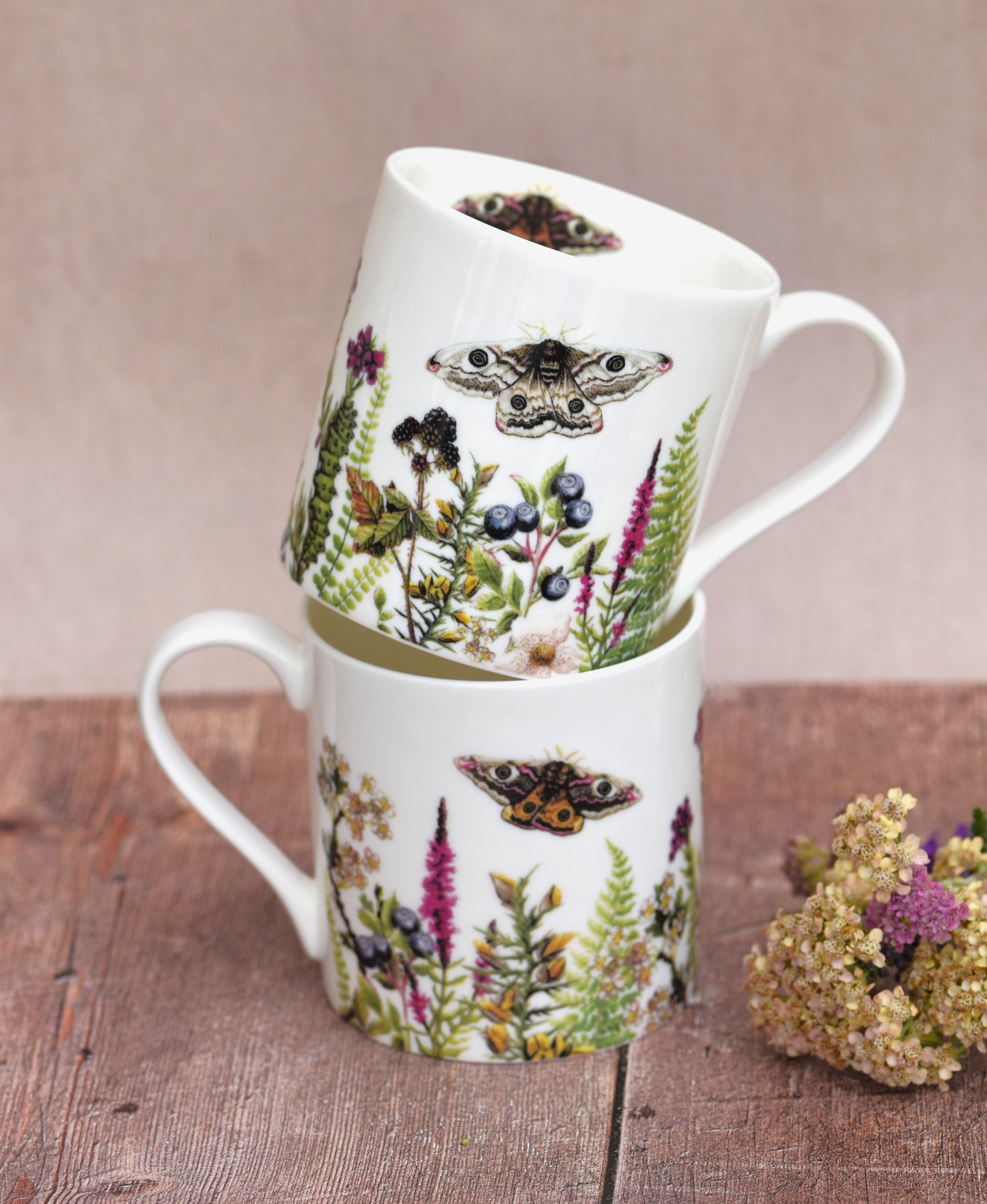 Emperor Moth & Moorland Flora Mug