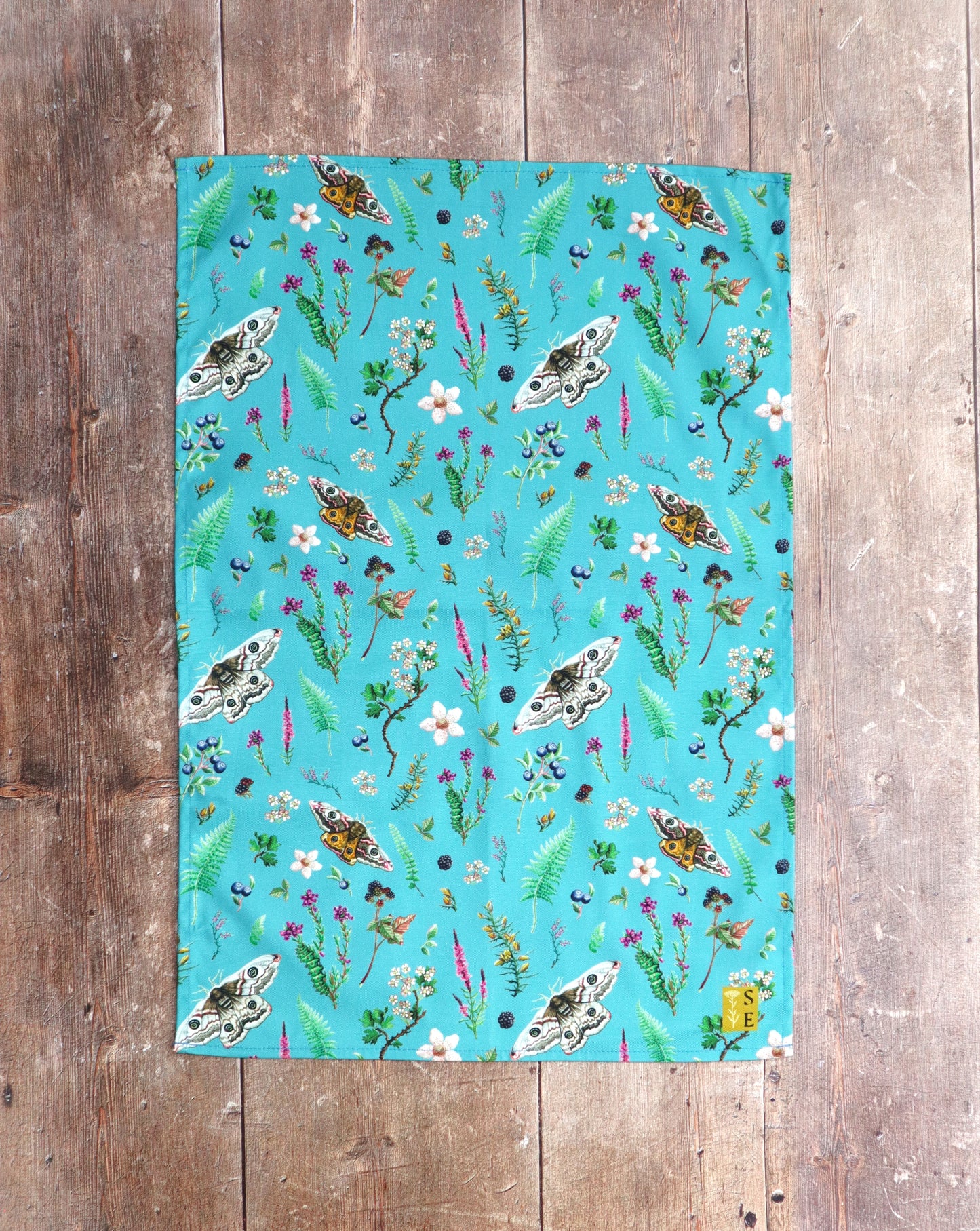 Emperor Moth Pattern Tea Towel