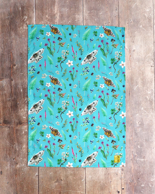 Emperor Moth Pattern Tea Towel