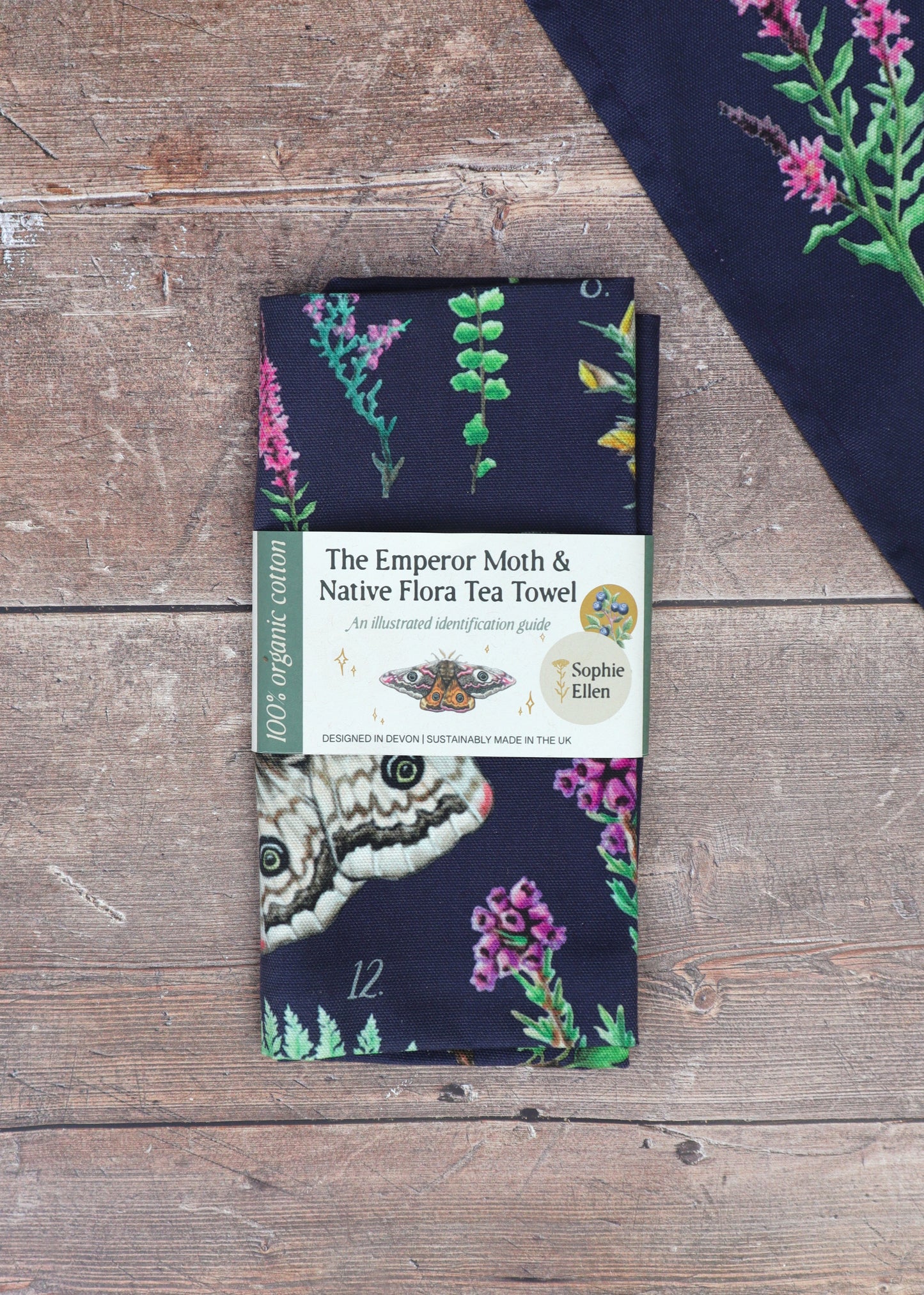 Emperor Moth ID Tea Towel