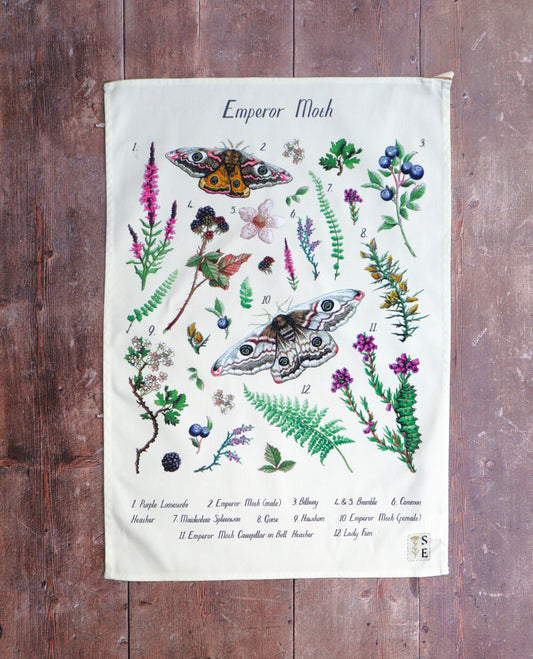 Emperor Moth ID Tea Towel